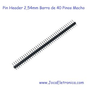 Pin Header 2,54mm Barra de 40 Pinos Macho Vertical Preto