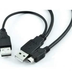 CABO USB-A 2.0 MACHO DUPLO / MINI USB-B MACHO 80Cm