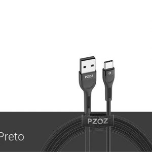 Cabo USB Tipo C – USB A (1 Metro) Preto