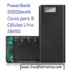 PowerBank 20000mAh Caixa para 8 Células Lítio 18650