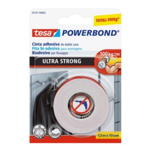Fita Adesiva TESA 1,5m x 19mm Powerbond Ultra Strong Branca