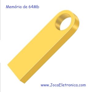 Memória Pen USB 64GB de Alumínio Amarela