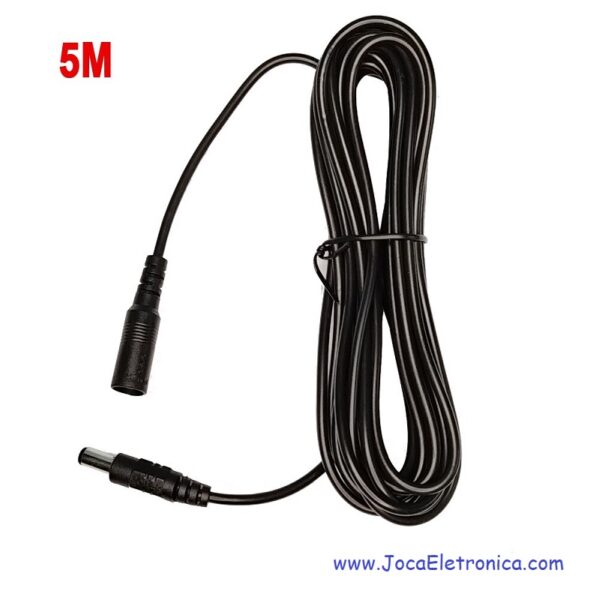 Lifepo4 12 V Cable De Extensión Para Alimentación DC 12V - Conectores Macho (5.5x2.1mm) Y Hembra, Disponible En 3, 5 O 10 Metros De Largo Cable CCTV LED Extensión