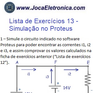 Lista de exercícios 13 – Simulação no Proteus