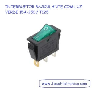INTERRUPTOR BASCULANTE COM LUZ VERDE 15A-250V T125