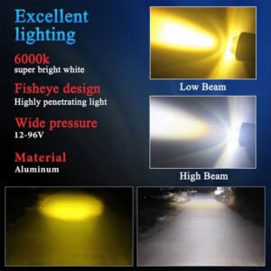 Lâmpada de Foco LED H4 10000Lm para Carro e Moto de côr Amarelo/Branco