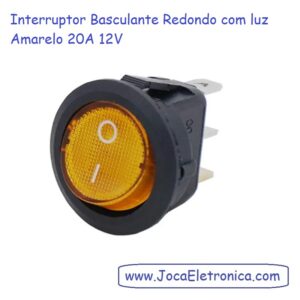 Interruptor Basculante Redondo luz Amarelo 20A 12V