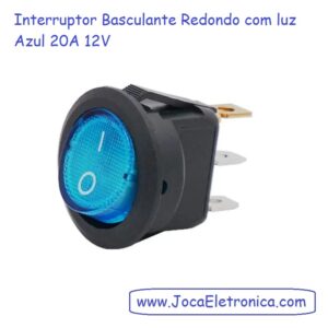 Interruptor Basculante Redondo luz Azul 20A 12V