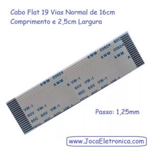 Cabo Flat 19 Vias Normal de 16cm Comprimento e 2,5cm Largura