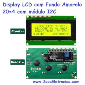 Display LCD com Fundo Amarelo 20×4 com módulo I2C