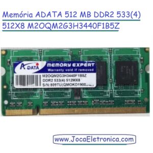 Memória ADATA 512 MB DDR2 533(4) 512X8 M2OQM2G3H3440F1B5Z