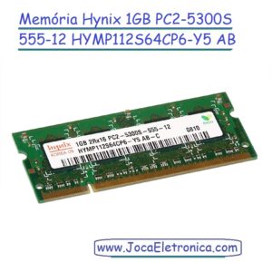 Memória Hynix 1GB PC2-5300S-555-12 HYMP112S64CP6-Y5 AB