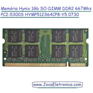 Memória Hynix 1Gb RAM SO-DIMM DDR2 RAM 667Mhz PC2-5300S HYMP512S64CP8-Y5 0730