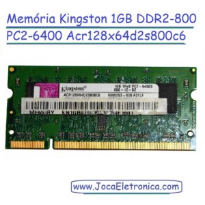 Memória Kingston 1GB DDR2-800 PC2-6400 Acr128x64d2s800c6