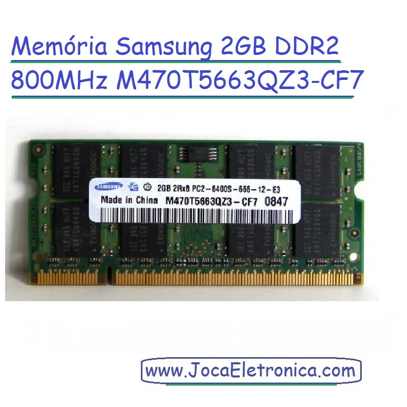 Memória Samsung 2GB DDR2 800MHz M470T5663QZ3-CF7