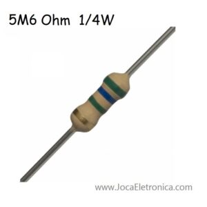 Resistor / Resistência 5M6 Ohm 1/4W carbono 5%