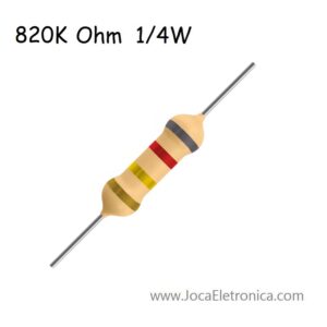 Resistor / Resistência 820K Ohm 1/4W carbono 5%