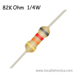 Resistor / Resistência 82K Ohm 1/4W carbono 5%
