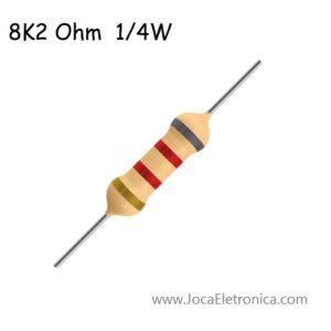 Resistor / Resistência 8K2 Ohm 1/4W carbono 5%