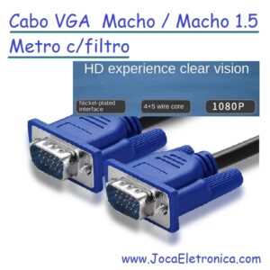 Cabo VGA Macho Macho 1.5 Metro com filtro