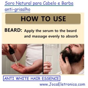  Soro Natural para Cabelo e Barba anti-grisalho