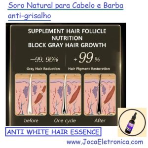  Soro Natural para Cabelo e Barba anti-grisalho