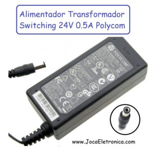 Alimentador Transformador Switching 24V 0.5A Polycom