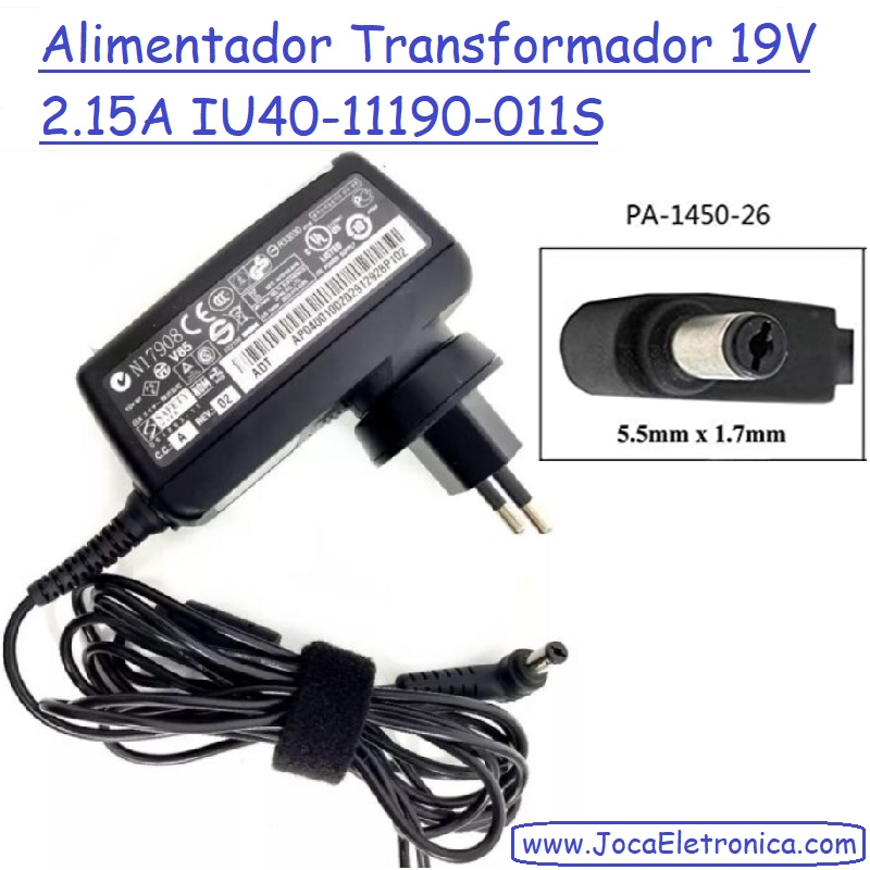 Alimentador Transformador 19V 2.15A IU40-11190-011S