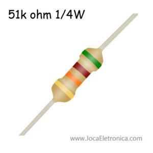 Resistor / Resistência 51K Ohm 1/4W carbono 5%