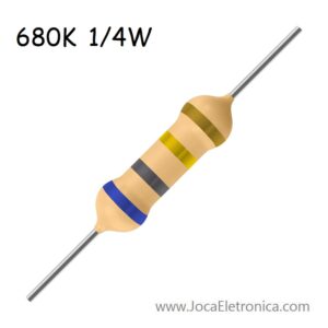 Resistor / Resistência 680K Ohm 1/4W carbono 5%