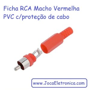 Ficha RCA Macho Branco PVC c/proteção de cabo