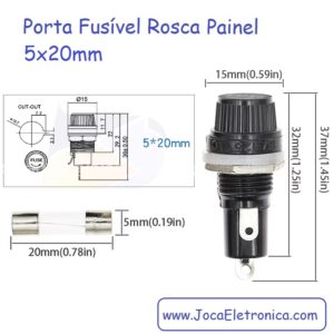 Porta Fusível Rosca Painel 5×20