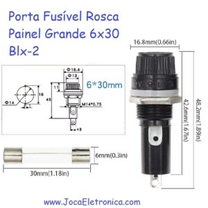 Porta Fusível Rosca Painel Grande 6x30 Blx-2