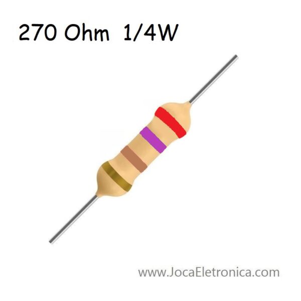 Resistor / Resistência 270 Ohm 1/4W carbono 5%-
