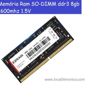 Memória Ram SO-DIMM ddr3 8gb 1600mhz 1.5V