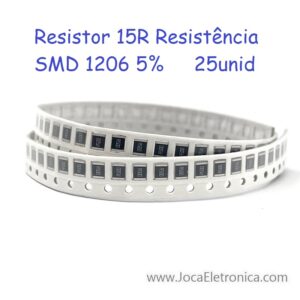 Resistor 15R Resistência SMD 1206 5% 25unid