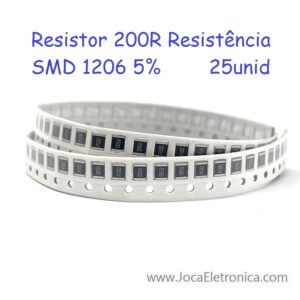 Resistor 200R Resistência SMD 1206 5% 25unid