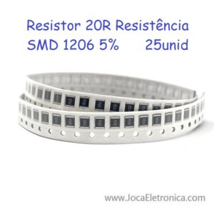 Resistor 20R Resistência SMD 1206 5% 25unid
