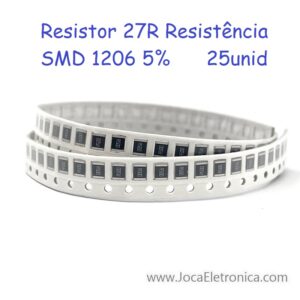 Resistor 27R Resistência SMD 1206 5% 25unid