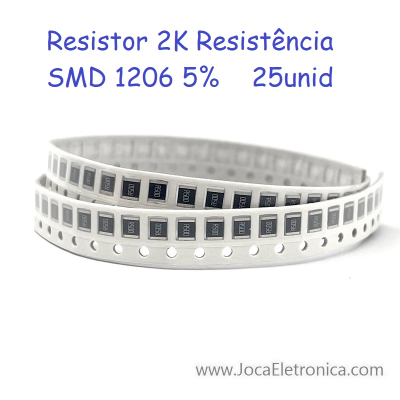 Resistor 2K SMD 1206 5% 25unid