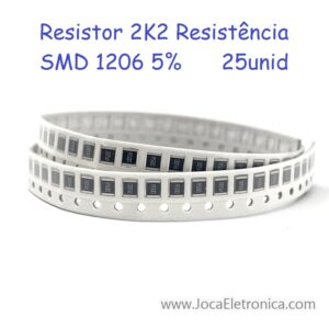 Resistor 2K2 Resistência SMD 1206 5% 25unid