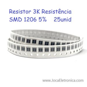 Resistor 3K Resistência SMD 1206 5% 25unid