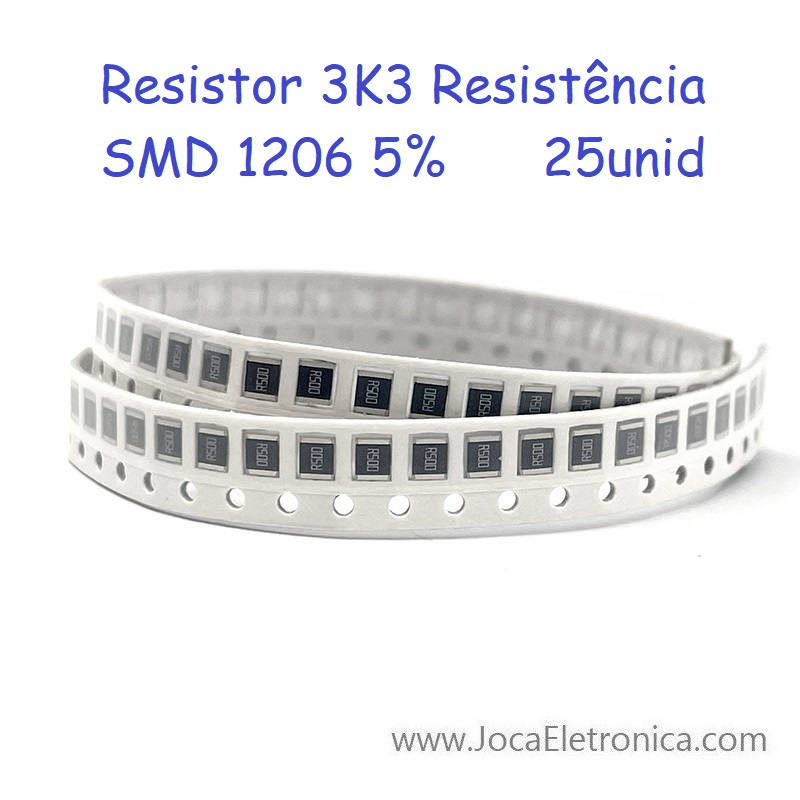 Resistor 3K3 SMD 1206 5% 25unid