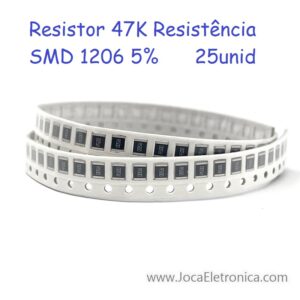 Resistor 47K Resistência SMD 1206 5% 25unid