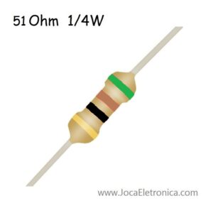 Resistor / Resistência 51 Ohm 1/4W carbono 5%