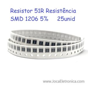 Resistor 51R Resistência SMD 1206 5% 25unid