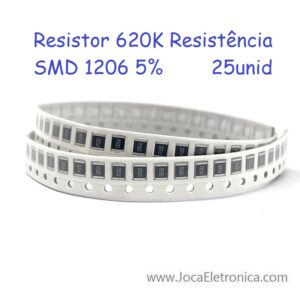 Resistor 620K Resistência SMD 1206 5% 25unid