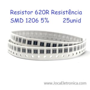 Resistor 620R Resistência SMD 1206 5% 25unid