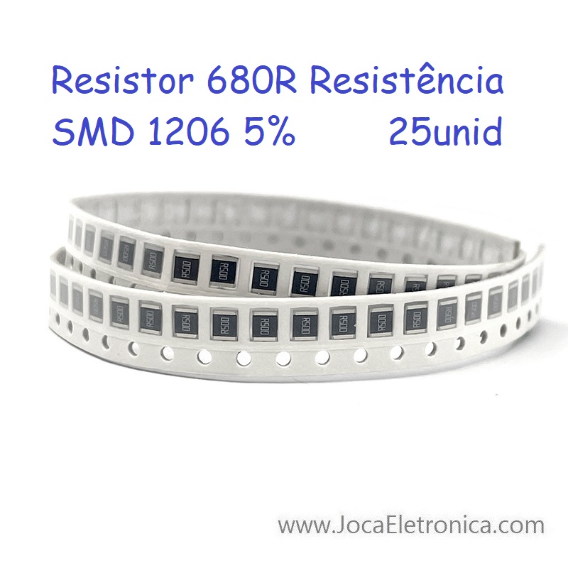 Resistor 680R SMD 1206 5% 25unid