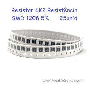 Resistor 6K2 Resistência SMD 1206 5% 25unid